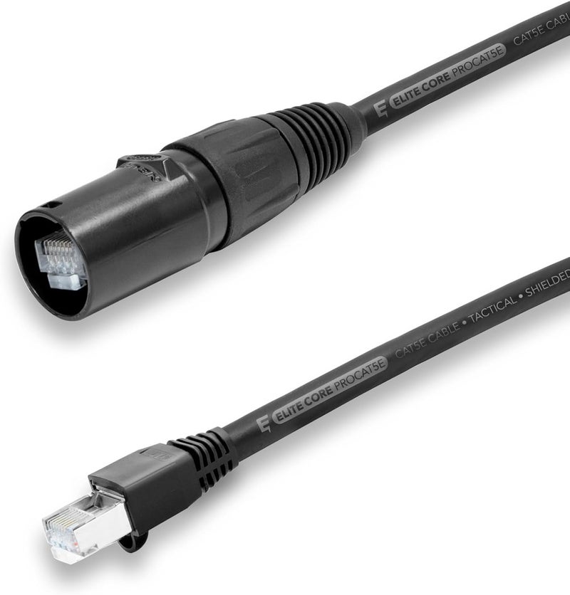 Elite Core PROCAT5E | Ultra-Flexible Shielded CAT5E | Tactical Ethernet to Booted RJ45 | 20' ft - Image 1